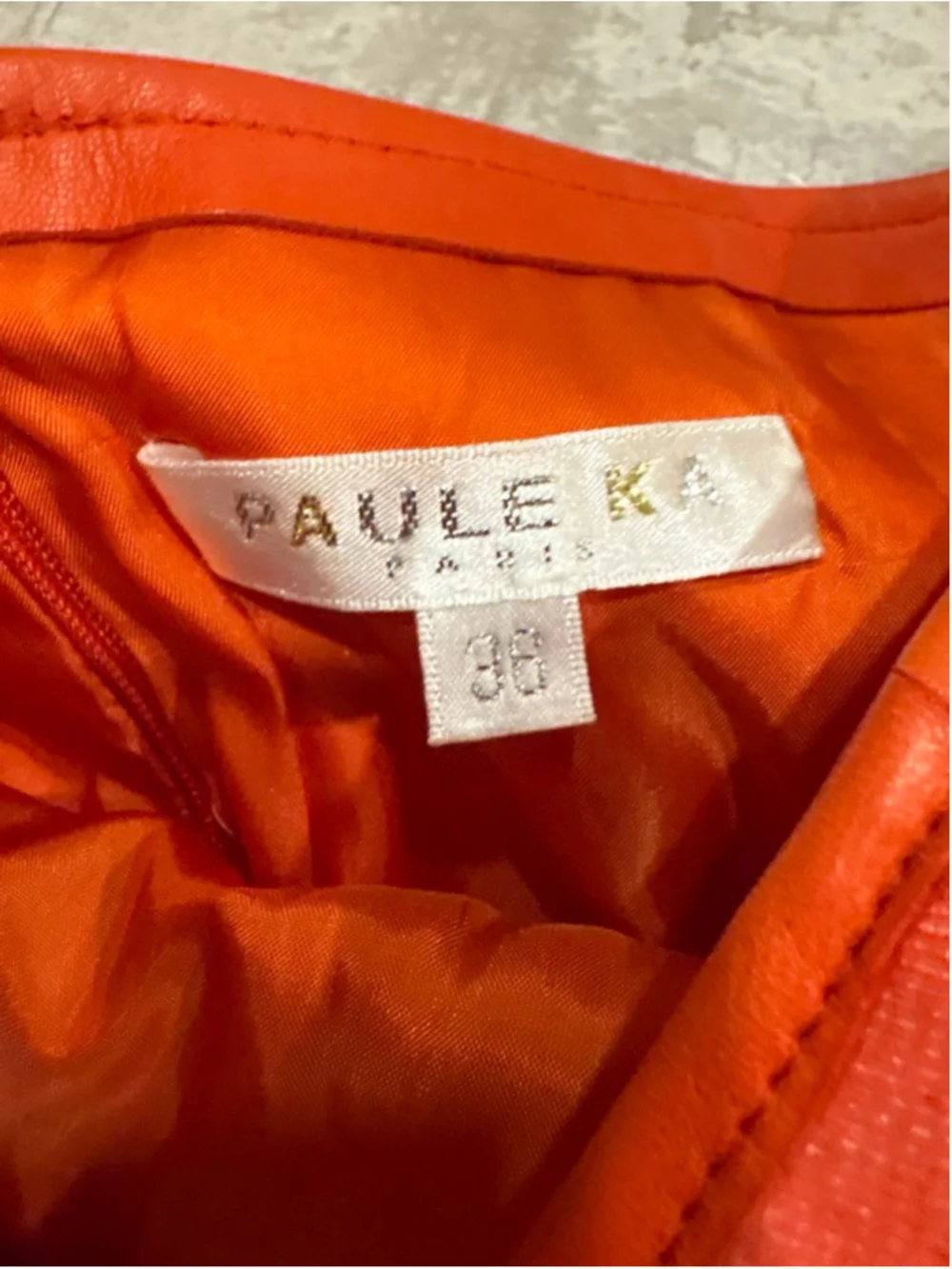 Paule Ka Paris Orange Red A-Line Knee Length Tailored Luxury Skirt SZ 38